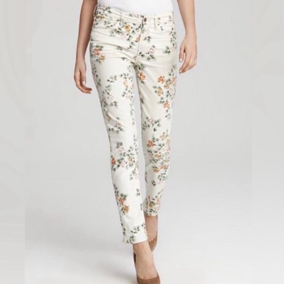 Citizens of Humanity Floral Print Jeans High Waist Retro Slim Roll Up Sz 31 - Picture 2 of 13